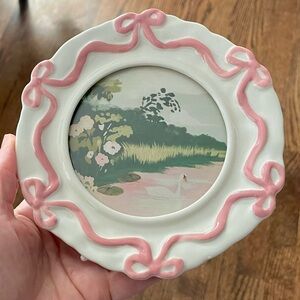 Anthropologie Pink Bow Benedita Frame round 4x4